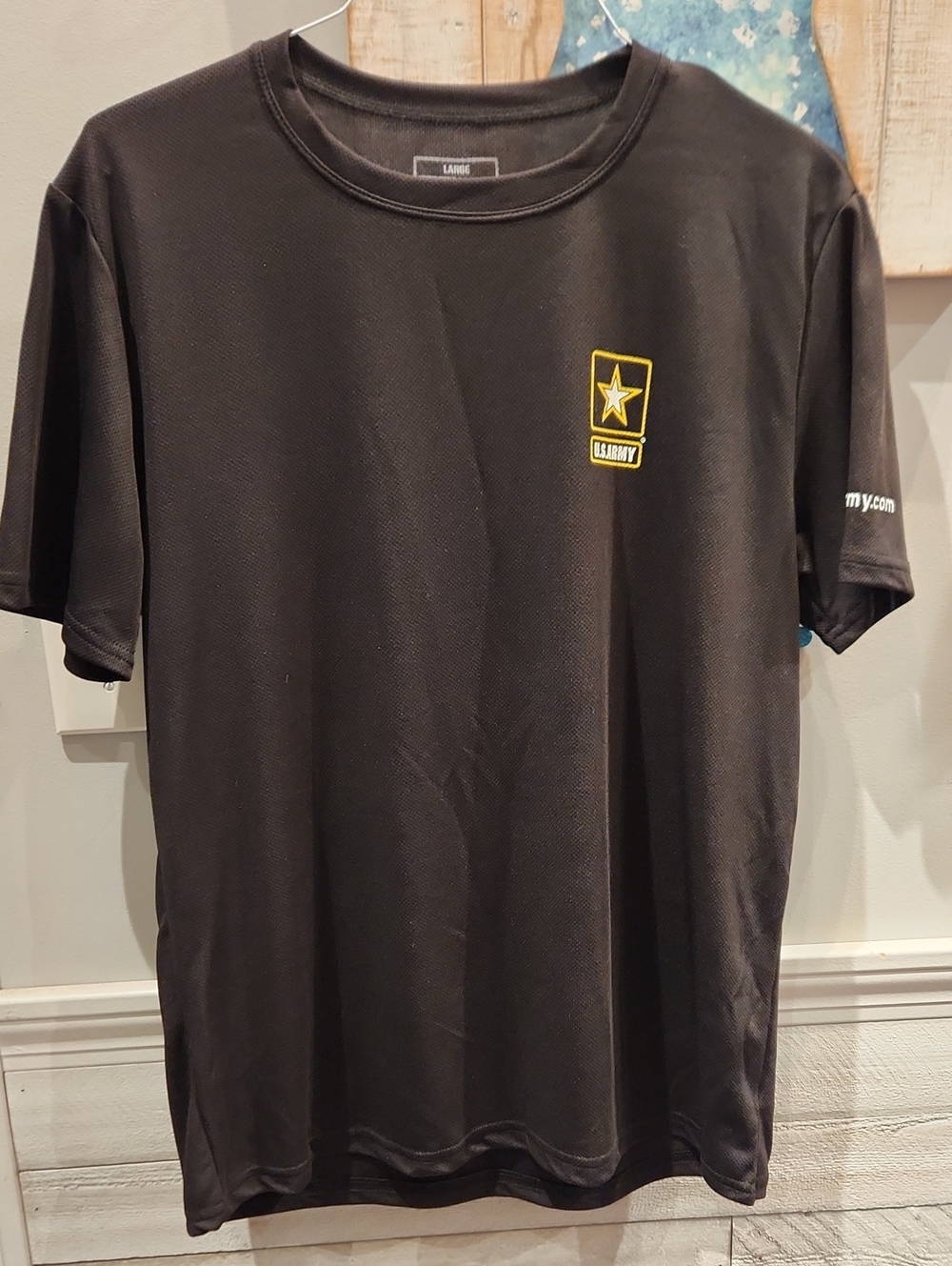 EUC U.S. Army Black Performance Crewneck T‑Shirt Men's Sz L